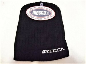 【MECCA USA/メッカ】ロゴ刺繍 ニットキャップ BLACK 新品デッドストック/希少/ヴィンテージ/ビーニー/HIPHOP/ストリート/アウトドア/USA製