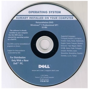  DELL Windows７ Professional 32bit SP1-DVDインスト－ルメディア マルチ言語