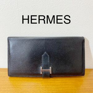 HERMES エルメス ベアン スフレ 長財布 ブラック メンズ・レディース