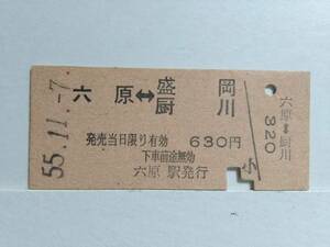 ●国鉄・相互式●六原ー盛岡厨川●630円●S55年●