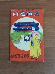 入手困難　戦前絵葉書　朝鮮　朝鮮之首都 京城名所　16枚袋付き　府民館　明治座　本町通　三越百貨店　他　A223
