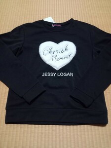 新品タグ付き　160サイズ　裏起毛ハートロゴトレーナー　黒　女子　ジェシーローガン　JESSY　LOGAN　popage　ニコプチ