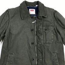 稀少　LEVI'S リーバイス　ジャケット　中綿入り　ツイル　柄裏地　古着　メンズ　Mサイズ　312-49a_画像6