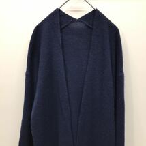 mon chou chou premier モンシュシュプレミア　カシミヤ混　ニット　ロングカーディガン　羽織り　L-LLサイズ　ネイビー　312-100a_画像2