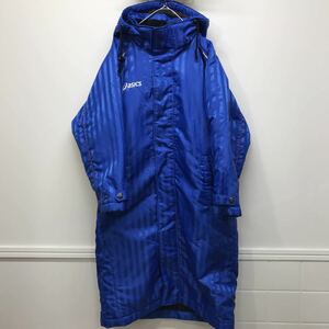 asics Asics bench coat Junior sport 140 size removal and re-installation hood blue protection against cold Bick Logo 312-102a