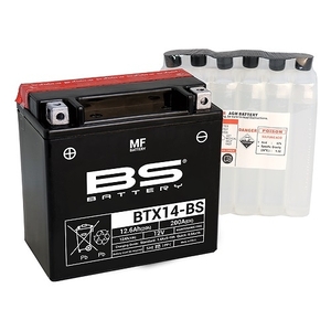 BSバッテリー バイク用バッテリー MFバッテリー ホンダ スーパーフォア 【充電済み発送】 BTX14-BS 2輪