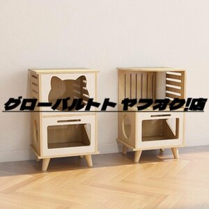 品質保証 キャットハウス 木製の猫用ベッドサイドテーブル 複数の猫用の猫用ケージ 簡単な設置 猫用家具アクティビティセンター