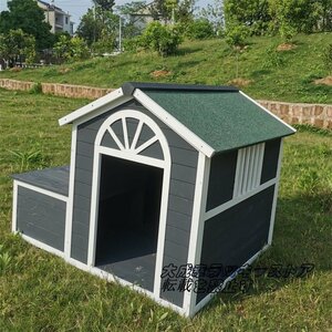 新品！ 犬小屋 犬用ケージアウトドア 犬用 天然杉材 犬ベッド大型 快適な空間 防水 耐食 133*118*104cm 145