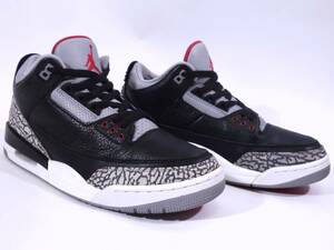 本物/2018年 NIKE AIR JORDAN3 RETRO OG BLACK CEMENT/黒灰 US9.5/27.5cm 貴重な美品 オリジナル完全復刻 max95 force1 dunk sb