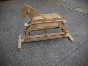 【H31204】古い 木製 木馬 ロッキングホース 置物 オブジェ インテリア アンティーク/ヴィンテージ