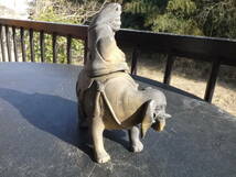 【H30304】象に乗ってる達磨大師 香炉　象　銅製　置物　骨董 レア 珍品_画像8