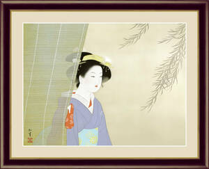 新品　上村 松園　涼風　美人画　日本画　F6号　絵画 情景画 名画 工芸画 人物画 女性画 贈答 慶祝 祝