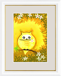 Art hand Auction New Happy Owl Sunshine Feng Shui Good Luck Painting Print Owl, artwork, print, others