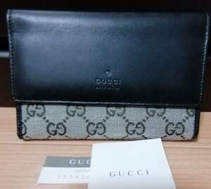 グッチ/GUCCI　GGプラス/キャンバス/GG総柄　グレー系三つ折　新品未使用　財布　小銭入