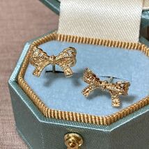 ※期間限定特価※ agete ピアス / K14 K18 / アガット リボン 透かし 透かし模様 レース ミル /_画像2