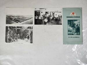 ５７　戦前絵葉書　尼崎肥料工場　3枚セット　全景　内部　分析室