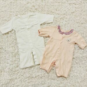 【赤ちゃん本舗　アカチャンホンポ】女の子　ロンパース　カバーオール　2枚セット ベビー服