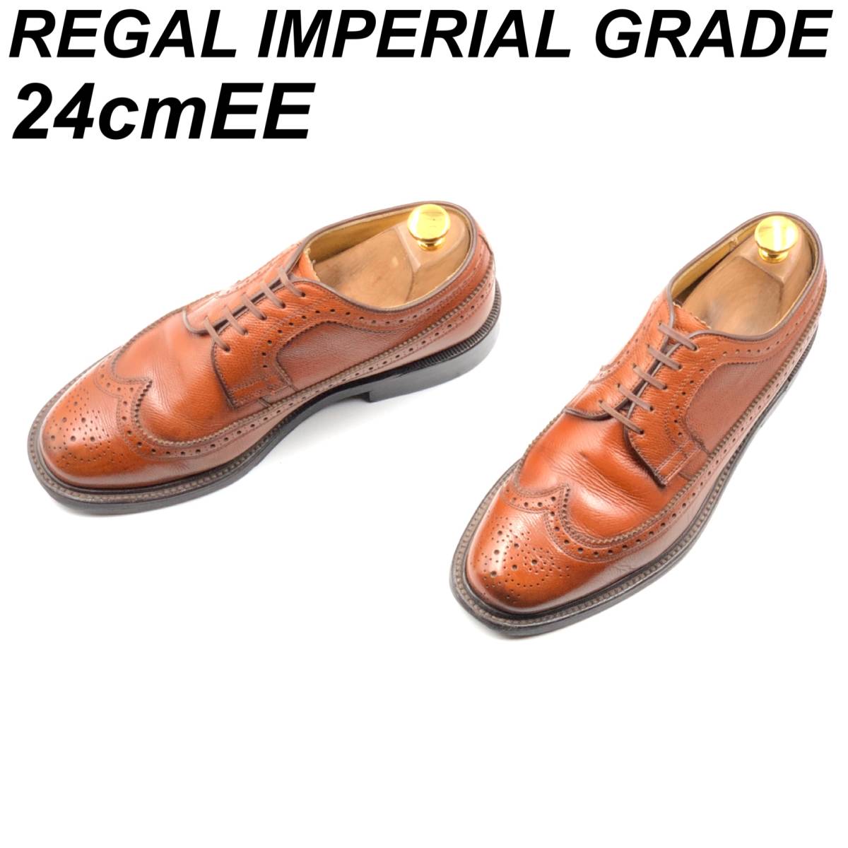 極美品】REGAL Shoe&Co リーガル ワイヤー プレーントゥ 本革 黒 24