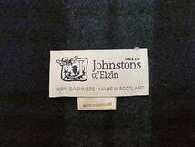 ★美品 スコットランド製 Johnstons of Elgin ジョンストンズ カシミヤ100% チェック マフラー ダークグリーン 英国製_画像3