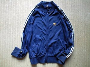 即決 大きめサイズ 70s ヴィンテージ adidas made in France フランス製 atp テニスタグ ventex ジャージ ネイビー白 イエロー刺繍ロゴ