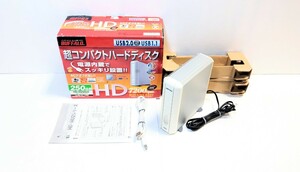 動作確認・清掃済み★テレビ録画・パソコン対応 BUFFALO／バッファロー「HD-H250U2」 外付けHDD／ハードディスク 250GB