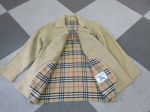 80s90s Burberrys ウールジャケット 9AR ベージュ L~XL ヴィンテージ オールド ダブルブレスト コート Pコート ノバチェック レディース