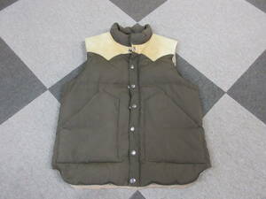 SUGAR CANE LEATHER YOKE DOWN VEST Mサイズ 茶色 レザーヨーク ダウンベスト シュガーケーン 牛革 切り替え 東洋 レプリカ 復刻