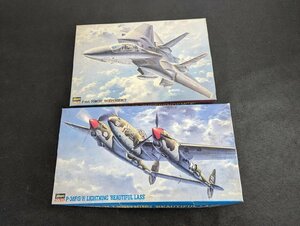 ○A240/【未組立】 Hasegawa ハセガワ/1/72・1/48 戦闘機プラモデル 計2点セット/F-14A トムキャット インデペンデンス/P-38F/G/H/他/1円～