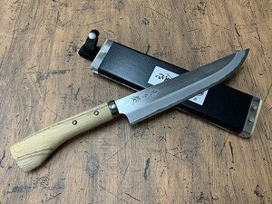 ○Y-548/日野浦刃物工房 味方屋 剣鉈 8寸 両刃 /木製シース/あじがたや/1円～/