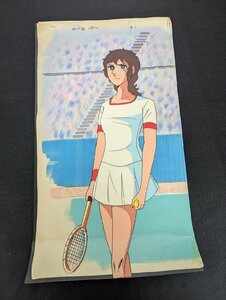 ○M-771/当時物【エースをねらえ!】岡 ひろみ セル画 背景付 約46×27cm/山本鈴美香/1円～