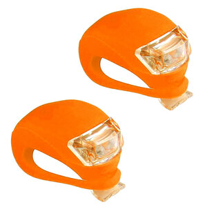 B013 オレンジの同色2個セット シリコンLEDライト 簡単取り付け サイクリングライト 自転車ライト 点灯長持ち 軽量 犬の首輪にも