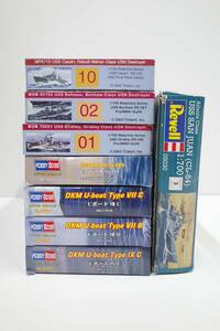 PH90C◆8点セット 現状品 レベル 1/700 CL-54/Midship DD-372/DD-380/DD-397/ホビーボス SS-285 バラオ/Uボート Ⅸ C/Ⅶ B/Ⅶ C 未組立