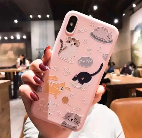 新品 ねこちゃん シリコンケース 対応機種　iPhone x\\xs共通