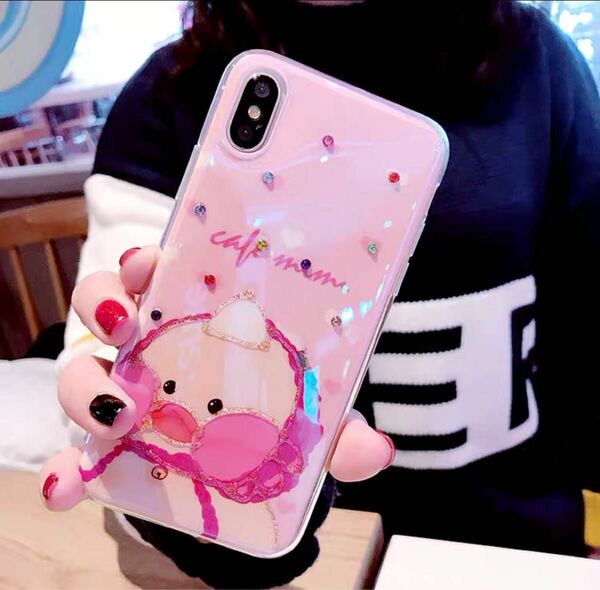新品 キラキラ アヒルちゃん ピンク　対応機種 iPhone x/xs