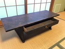昭和レトロ 文机 ローテーブル ヴィンテージ家具 和家具 古 引き出し1杯 古材 木製_画像3