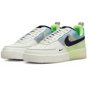 ☆NIKE AIR FORCE 1 REACT 淡白/黒/蛍光緑/薄青 27.5cm ナイキ エアフォース 1 リアクト DM0573-101