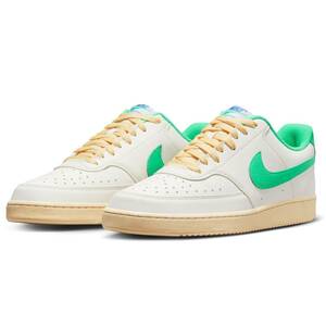 ☆NIKE COURT VISION LO 淡白/黄緑/生成り 27.0cm ナイキ コート ビション ロウ FJ5437-133