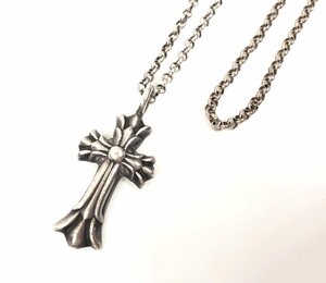 ★クロムハーツ CHROME HEARTS 925 ダブルCHクロス 2011 ネックレス ペンダントトップ チェーン×2 総重量約15.0g 中古★003014