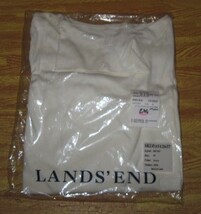 ［未使用]LANDS' ENDランズエンド ハイネック長袖カットソー (M)白 _画像1