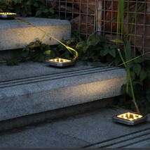ソーラーライト 明るい 屋外 LED ガーデン 防水 照明 おしゃれ 置き型 埋め込み 庭 4個 セット 防犯 玄関 駐車場 家 外灯 庭園 暖光_画像9