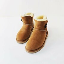 アグ UGG ショート クラシック ミニ ベイリーボタン ムートンブーツ 8/キャメル 靴【2400013638722】_画像1