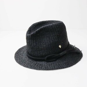 美品 ヘレンカミンスキー HELEN KAMINSKI BILBAO FEDORA ラフィアハット/ブラック 小物【2400013645751】