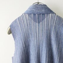 2011AW プリーツプリーズ イッセイミヤケ PLEATS PLEASE ISSEY MIYAKE プリーツデニム転写プリントドレス 3/サックス【2400013643443】_画像8