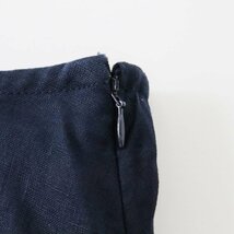 美品 無印良品 MUJI ワイドシルエット リネンロングスカート XL/ネイビー 麻【2400013615808】_画像5