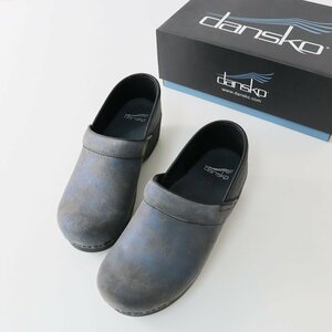 ダンスコ dansko Crepe Pro vintage Suede レザー クロッグシューズ 38/ブルーグレー系 靴 厚底【2400013639828】