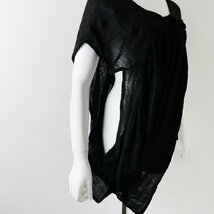 ヨウジヤマモト Yohji Yamamoto 変形 ギャザー ブラウス 1/ブラック トップス カットソー アシンメトリー 山本耀司【2400013652339】_画像4