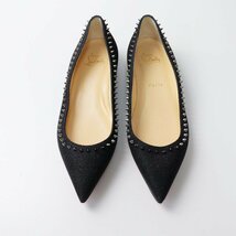 クリスチャンルブタン Christian Louboutin スパイク スタッズ付 フラットパンプス 36(23cm相当)/ブラック 黒【2400013629942】_画像3