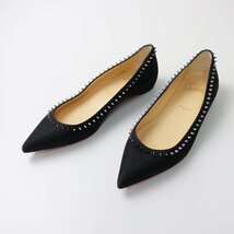 クリスチャンルブタン Christian Louboutin スパイク スタッズ付 フラットパンプス 36(23cm相当)/ブラック 黒【2400013629942】_画像1