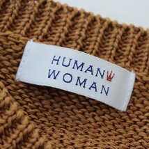 ヒューマン ウーマン HUMAN WOMAN コットン 長袖 ニット カーディガン M/ブラウン トップス 羽織り 【2400013660624】_画像7