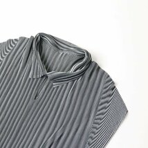 プリーツプリーズ イッセイミヤケ PLEATS PLEASE ISSEY MIYAKE プリーツ ストライプ ブラウス 3/ブラック系【2400013643849】_画像1